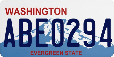 WA license plate ABE0294