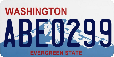 WA license plate ABE0299