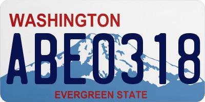 WA license plate ABE0318