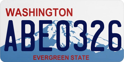 WA license plate ABE0326