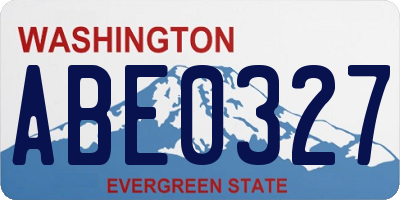 WA license plate ABE0327