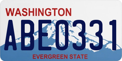 WA license plate ABE0331