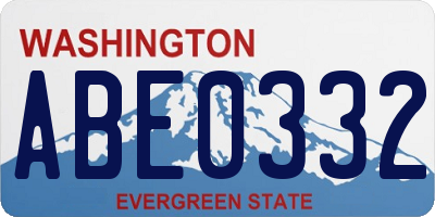 WA license plate ABE0332