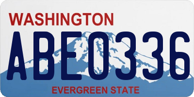 WA license plate ABE0336