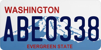 WA license plate ABE0338