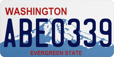 WA license plate ABE0339
