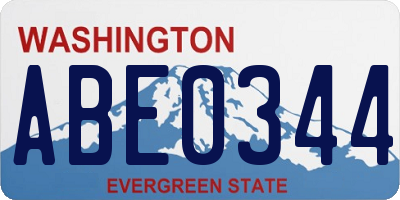 WA license plate ABE0344