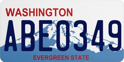 WA license plate ABE0349