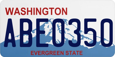 WA license plate ABE0350