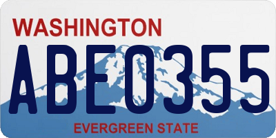 WA license plate ABE0355
