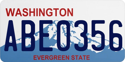 WA license plate ABE0356