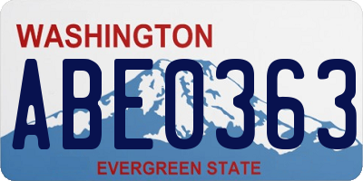 WA license plate ABE0363
