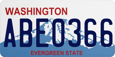 WA license plate ABE0366