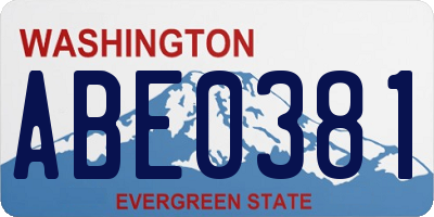 WA license plate ABE0381
