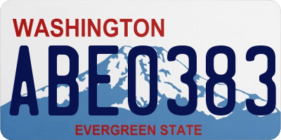 WA license plate ABE0383