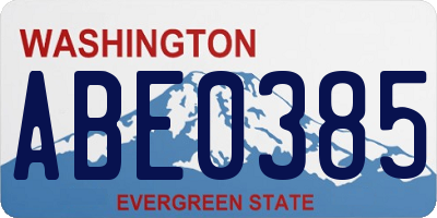 WA license plate ABE0385
