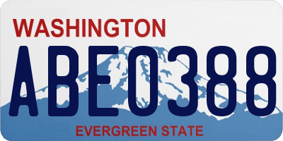 WA license plate ABE0388