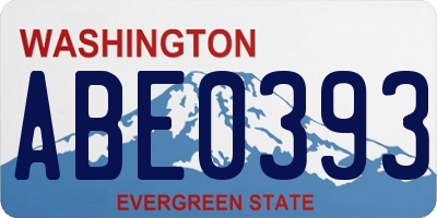 WA license plate ABE0393