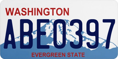 WA license plate ABE0397
