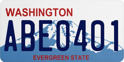 WA license plate ABE0401