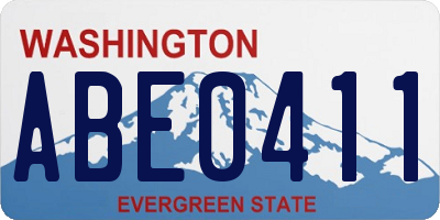 WA license plate ABE0411