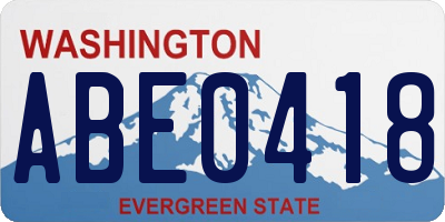 WA license plate ABE0418