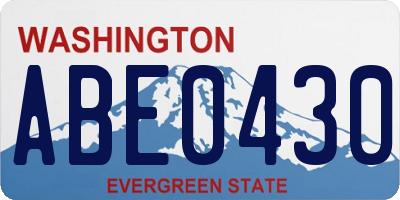 WA license plate ABE0430