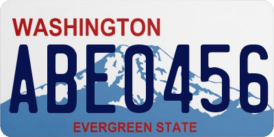 WA license plate ABE0456