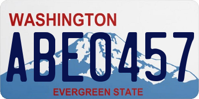 WA license plate ABE0457