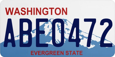 WA license plate ABE0472