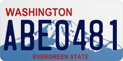 WA license plate ABE0481