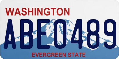 WA license plate ABE0489