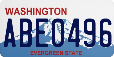WA license plate ABE0496
