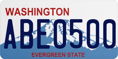 WA license plate ABE0500