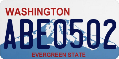 WA license plate ABE0502