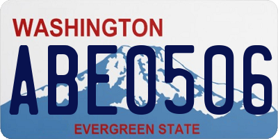 WA license plate ABE0506