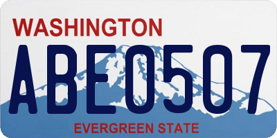 WA license plate ABE0507