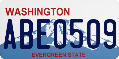 WA license plate ABE0509