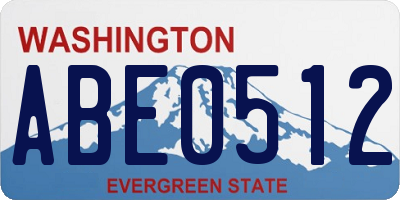 WA license plate ABE0512