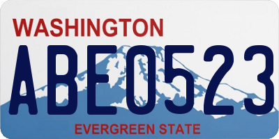 WA license plate ABE0523
