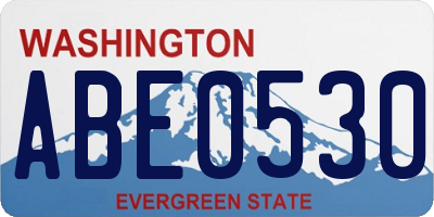 WA license plate ABE0530