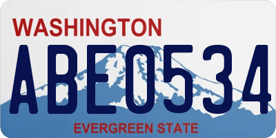 WA license plate ABE0534
