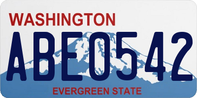 WA license plate ABE0542