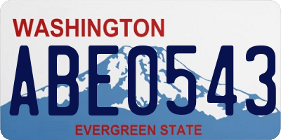 WA license plate ABE0543