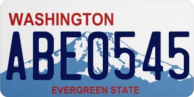 WA license plate ABE0545