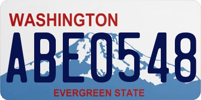WA license plate ABE0548