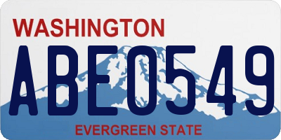 WA license plate ABE0549