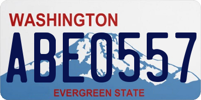 WA license plate ABE0557