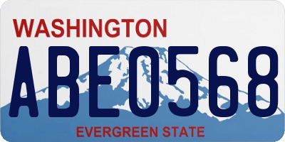 WA license plate ABE0568