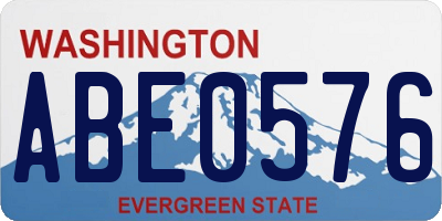 WA license plate ABE0576
